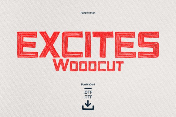 Excites Woodcut: Elevating Rustic Branding with Wood-Style Typography